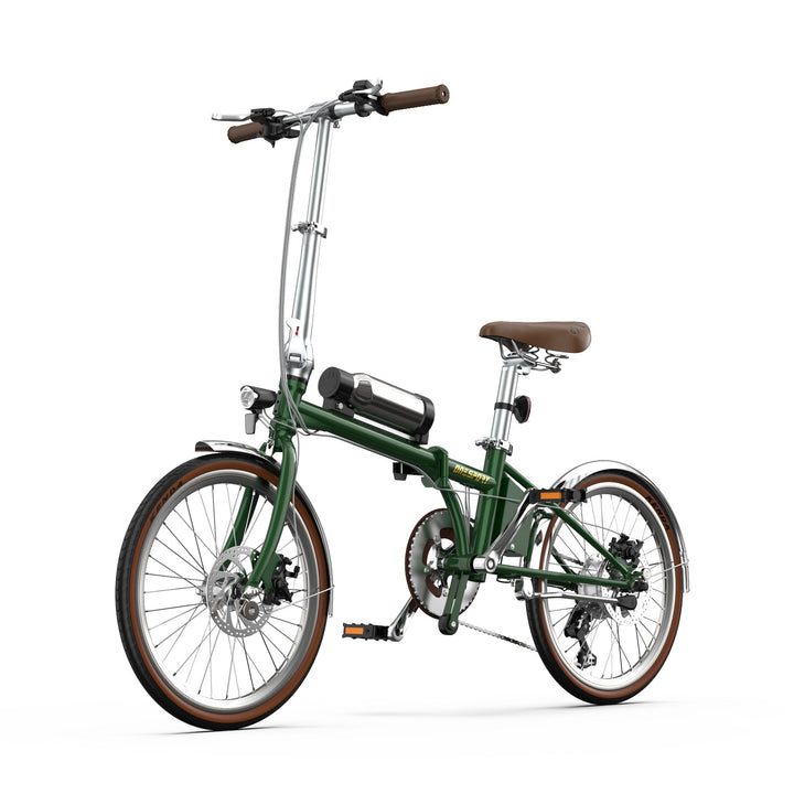 Vélo électrique pliant OneSport OT02 Pro vu de trois-quarts avant coloris vert