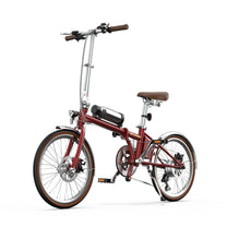 Vélo électrique pliant OneSport OT02 Pro vu de trois-quarts avant coloris rouge