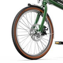 Roue avant et fourche de l'OneSport OT02 Pro coloris vert