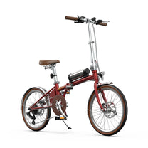 Vélo électrique pliant OneSport OT02 Pro, vue de trois-quarts avant du côté opposé en rouge