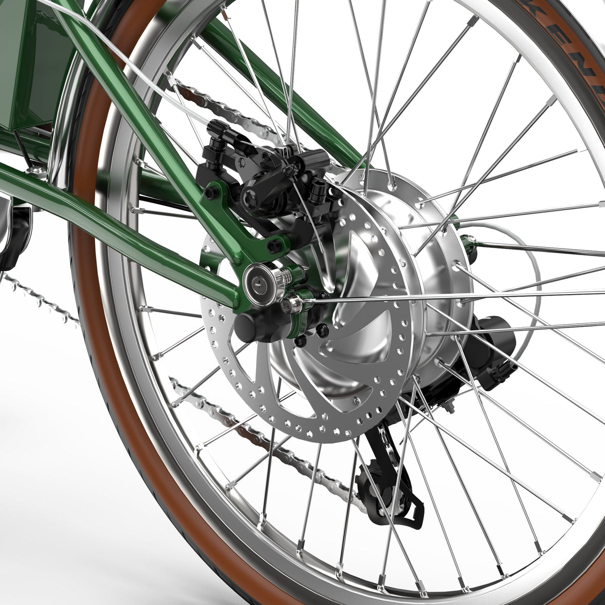 Roue arrière de l'OneSport OT02 Pro coloris vert