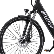 Roue avant et fourche de l'OneSport OT12 coloris noir
