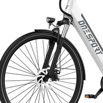 Roue avant et fourche de l'OneSport OT12 coloris blanc