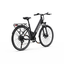 Vélo électrique OneSport OT12, vue de trois-quarts arrière en noir