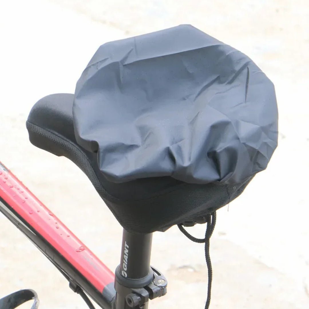 Housse de selle sur un vélo, vue de profil