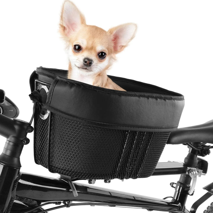 Panier intelligent pour chien pour vélo avec un chien à l’intérieur