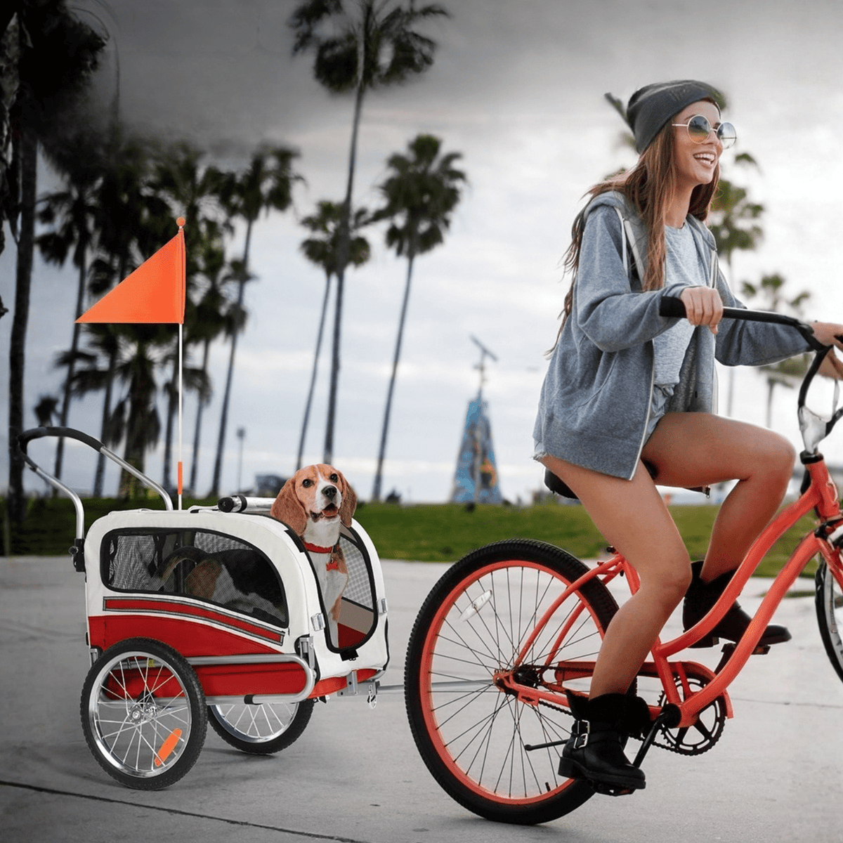 Vélo remorque pour animaux intelligent 20303B - Remorque pour animaux - Wheelyshop