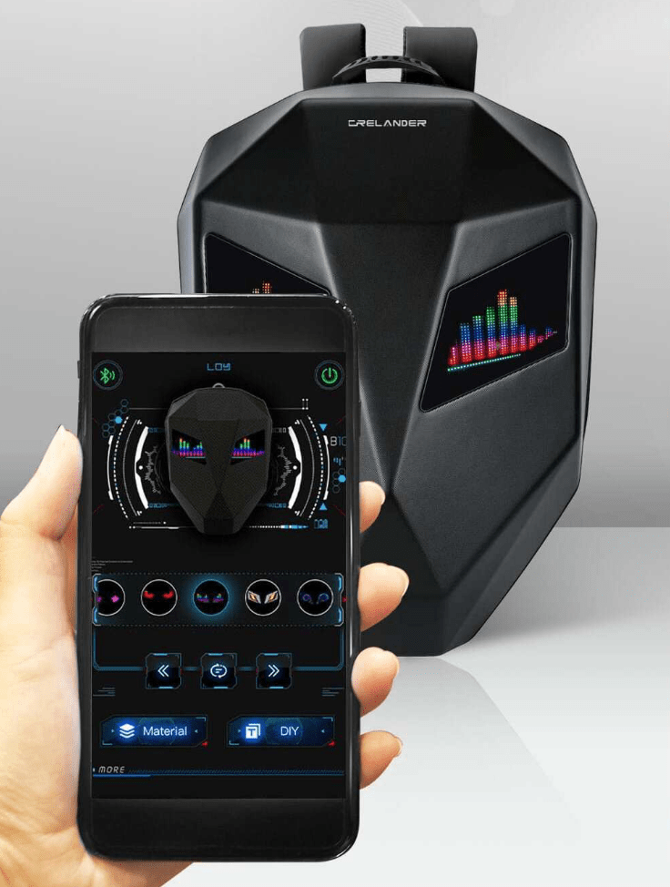 Appli mobile pour piloter l'écran LED : sac à dos Premium Edition