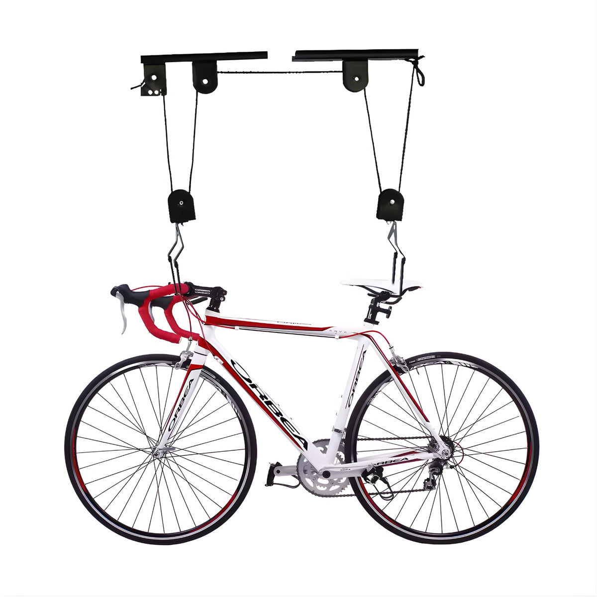 Support de plafond intelligent pour vélo avec un vélo suspendu au plafond