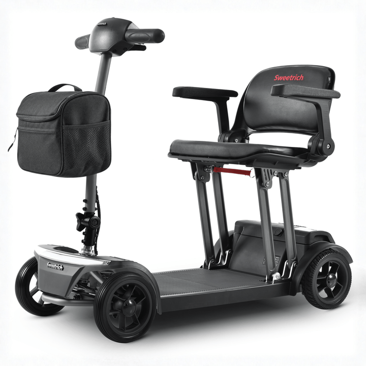 Scooter de mobilité Sweetrich Air Traveller vu de trois-quarts avant