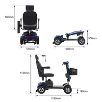 Schéma des dimensions du scooter de mobilité Sweetrich Max Plus