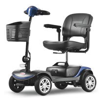 Scooter de mobilité Sweetrich S1 Sport vu de trois-quarts avant coloris bleu