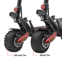 Gros plan sur le pneu de la Nanrobot LS7+
