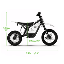 Schéma des dimensions de la moto-cross électrique Vipcoo H2