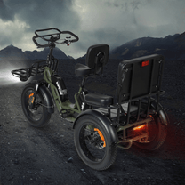 Tricycle électrique VIPCOO R1 vu de trois-quarts arrière