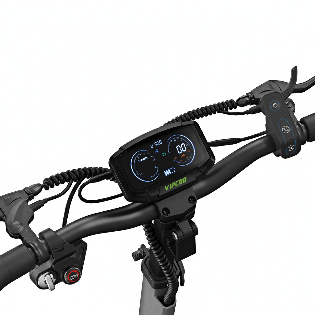 Guidon de la VIPCOO VS6 Pro avec écran et commandes