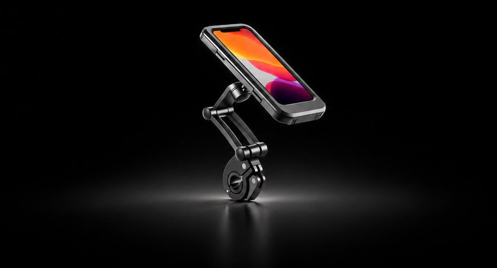 Support téléphone pour trottinette et vélo électrique Wheelyshop – fixation guidon noire