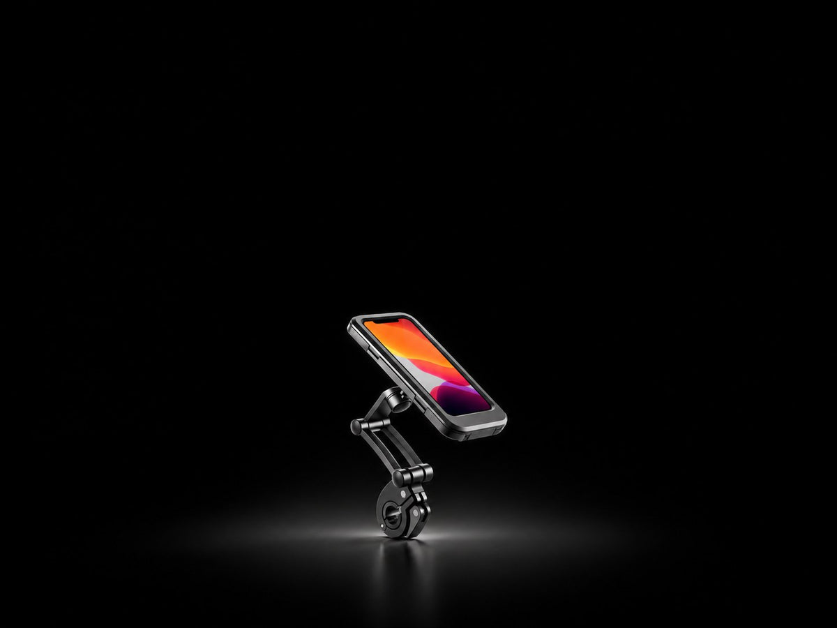 Support téléphone pour trottinette et vélo électrique Wheelyshop – fixation guidon noire