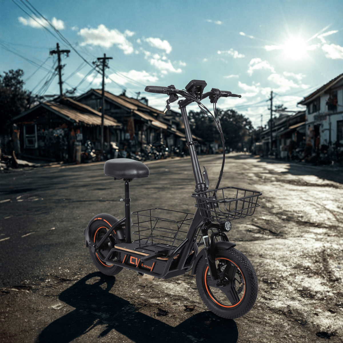 Trottinette électrique Wheely H14 vue de trois-quarts avant