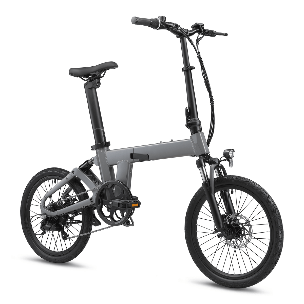 Vélo électrique pliant YANGOR H19 vu de trois-quarts avant coloris gris