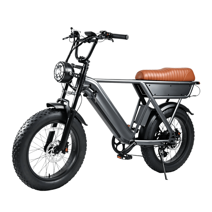 Vélo électrique fat bike YANGOR Y20 vu de trois-quarts avant coloris gris