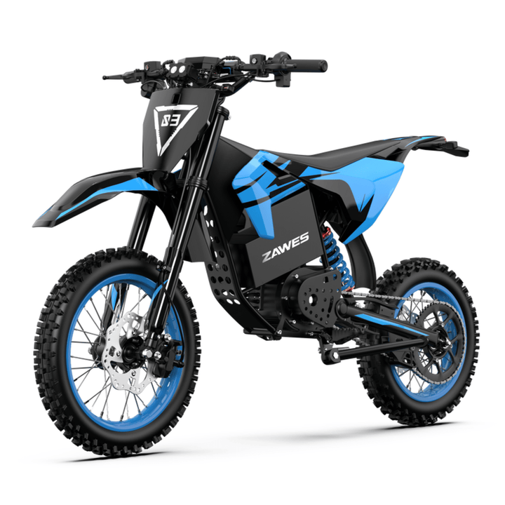Moto-cross électrique ZAWES S3 vue de trois-quarts avant